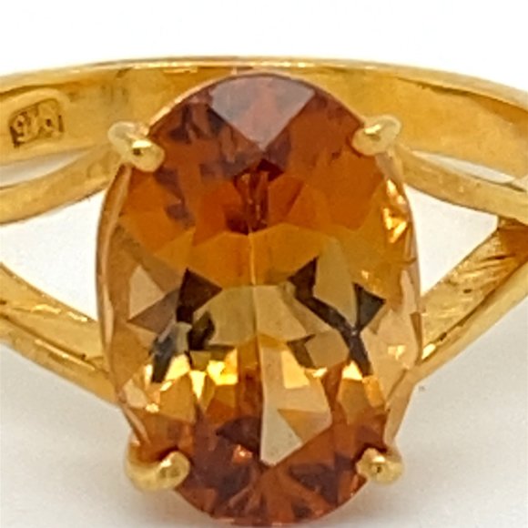 Orange Tourmaline 3.25ct Solid 22K Gold Ring - Picture 8 of 8